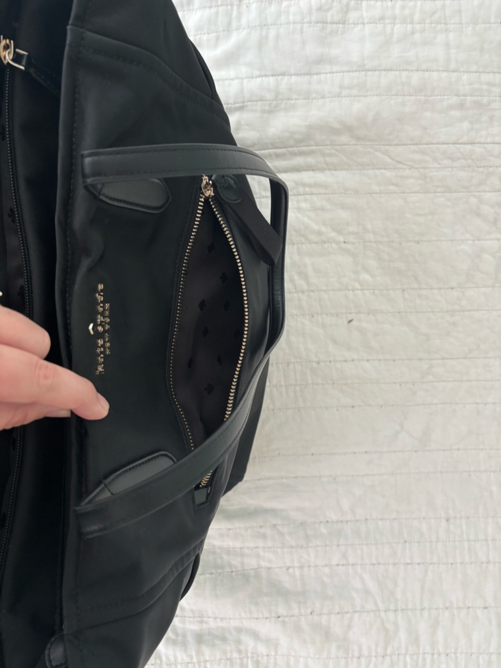 Kate Spade Chelsea Black Nylon Tote Bag with Multiple Pockets - Picture 11 of 14